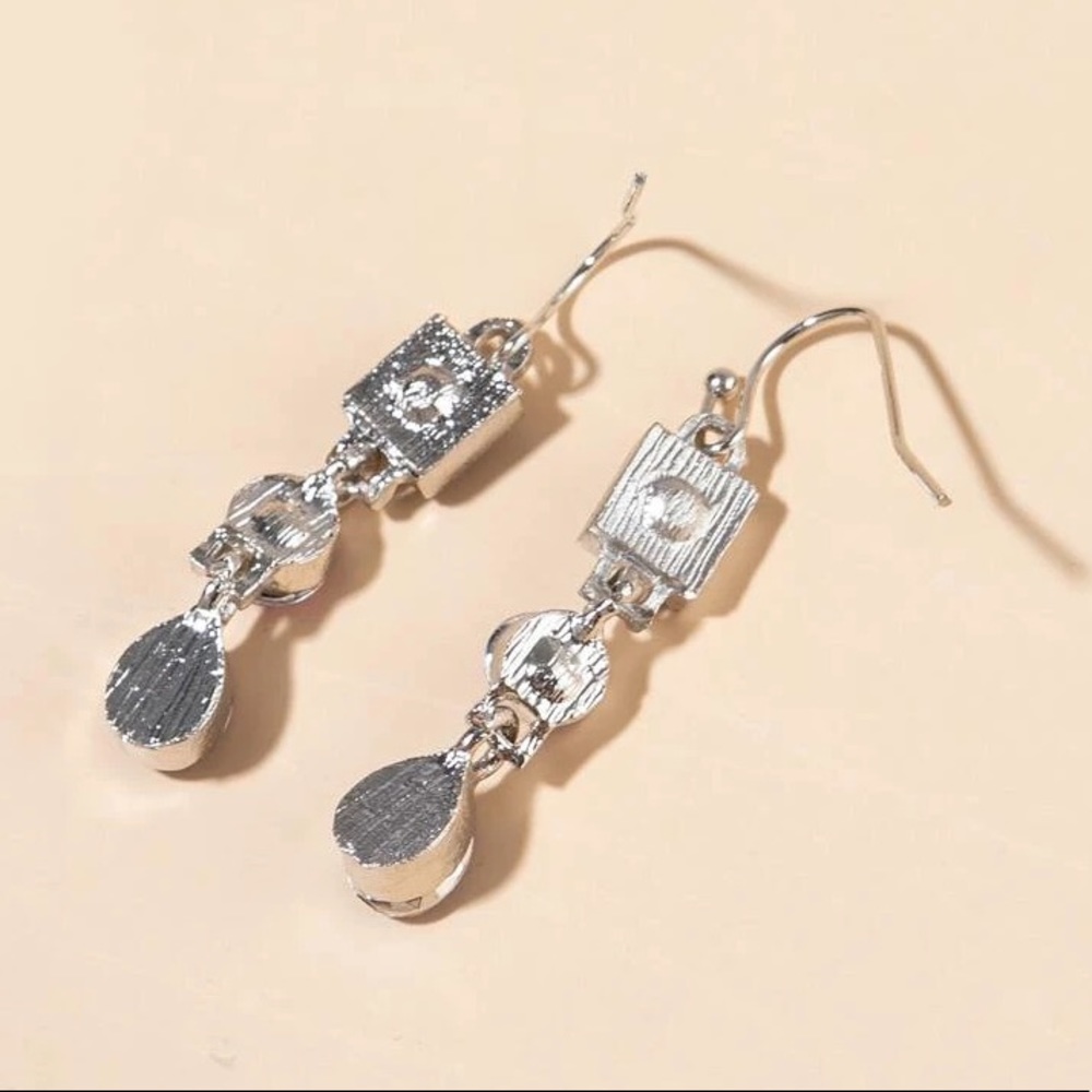 Gem Drop Earrings Purple - Picture 3 of 4